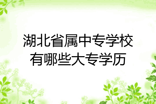 湖北省属中专学校有哪些大专学历