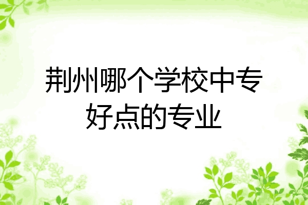 荆州哪个学校中专好点的专业