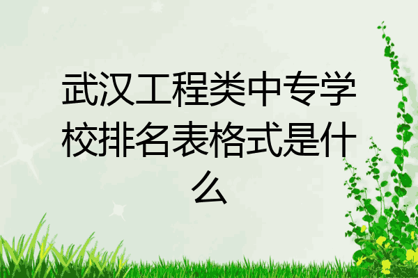 武汉工程类中专学校排名表格式是什么