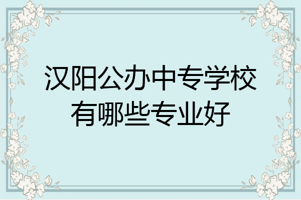 汉阳公办中专学校有哪些专业好