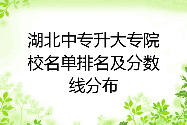 湖北中专升大专院校名单排名及分数线分布