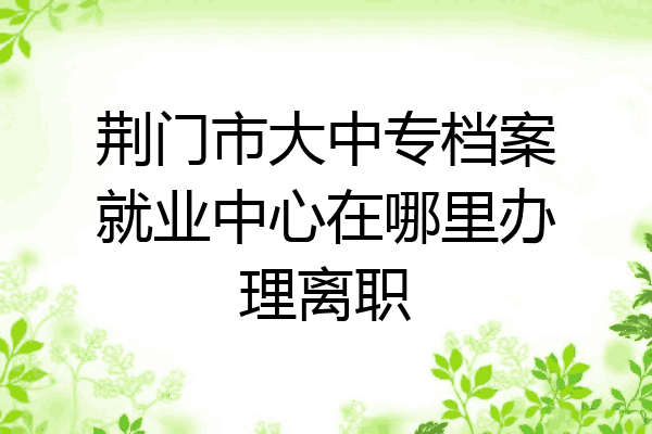 荆门市大中专档案就业中心在哪里办理离职