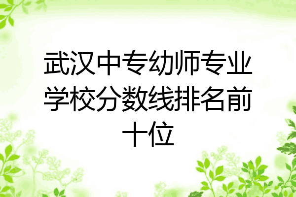武汉中专幼师专业学校分数线排名前十位