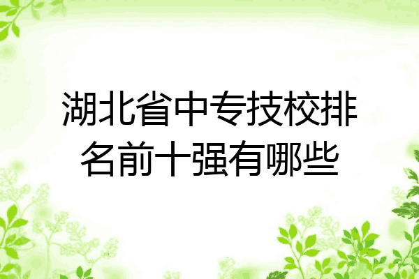 湖北省中专技校排名前十强有哪些