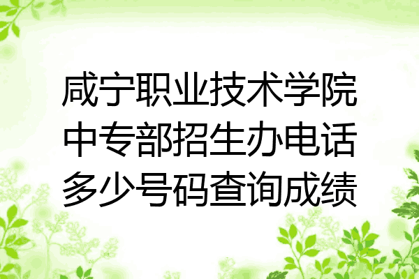 咸宁职业技术学院中专部招生办电话多少号码查询成绩