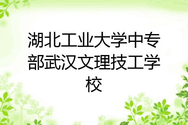 湖北工业大学中专部武汉文理技工学校