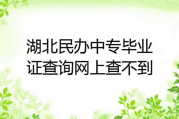 湖北民办中专毕业证查询网上查不到
