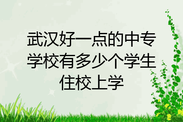 武汉好一点的中专学校有多少个学生住校上学