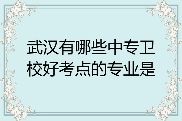 武汉有哪些中专卫校好考点的专业是