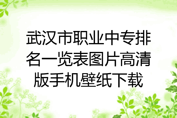 武汉市职业中专排名一览表图片高清版手机壁纸下载