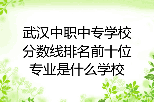 武汉中职中专学校分数线排名前十位专业是什么学校