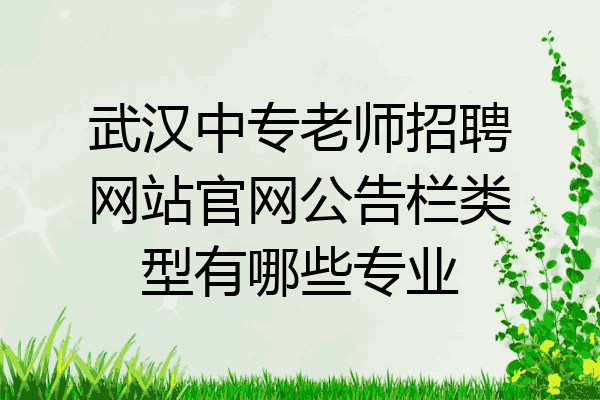武汉中专老师招聘网站官网公告栏类型有哪些专业
