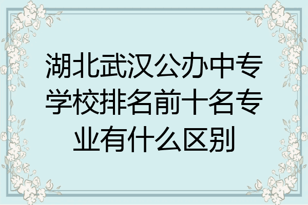湖北武汉公办中专学校排名前十名专业有什么区别