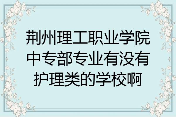 荆州理工职业学院中专部专业有没有护理类的学校啊