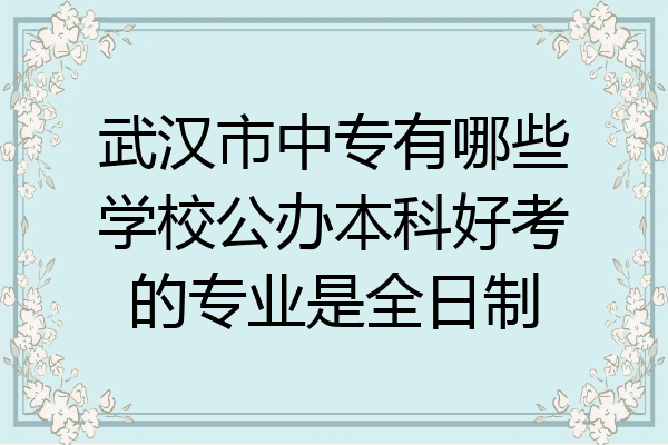 武汉市中专有哪些学校公办本科好考的专业是全日制