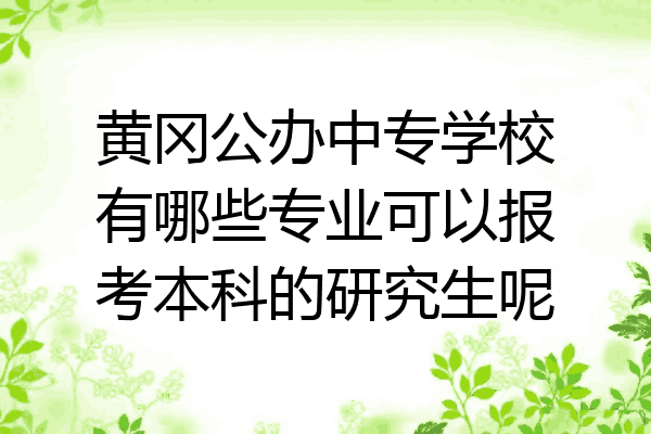 黄冈公办中专学校有哪些专业可以报考本科的研究生呢