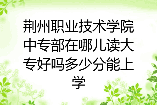 荆州职业技术学院中专部在哪儿读大专好吗多少分能上学