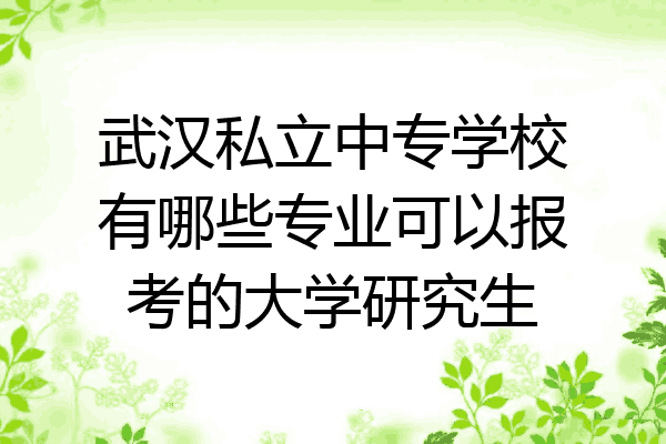 武汉私立中专学校有哪些专业可以报考的大学研究生