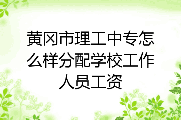 黄冈市理工中专怎么样分配学校工作人员工资
