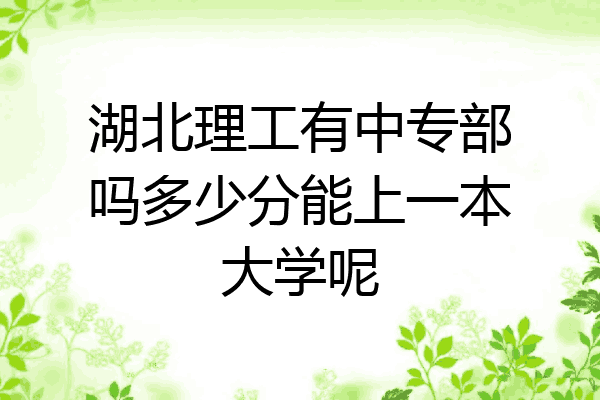 湖北理工有中专部吗多少分能上一本大学呢