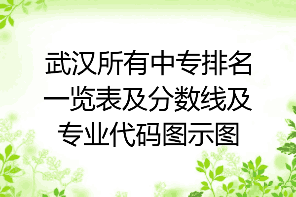 武汉所有中专排名一览表及分数线及专业代码图示图