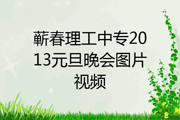 蕲春理工中专2013元旦晚会图片视频