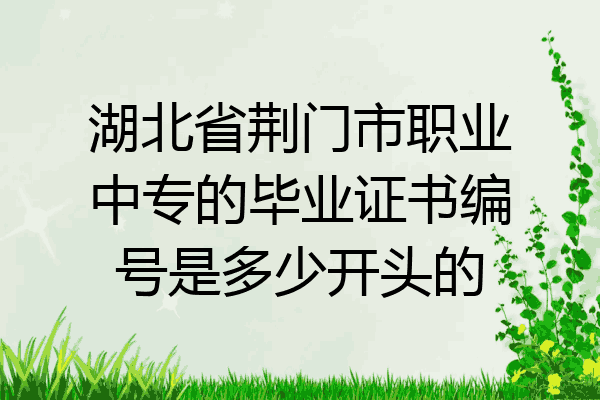 湖北省荆门市职业中专的毕业证书编号是多少开头的