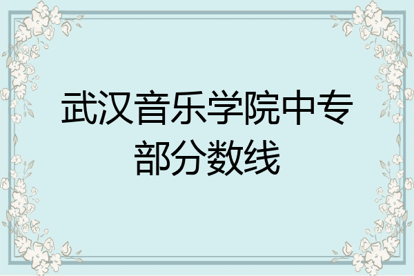 武汉音乐学院中专部分数线