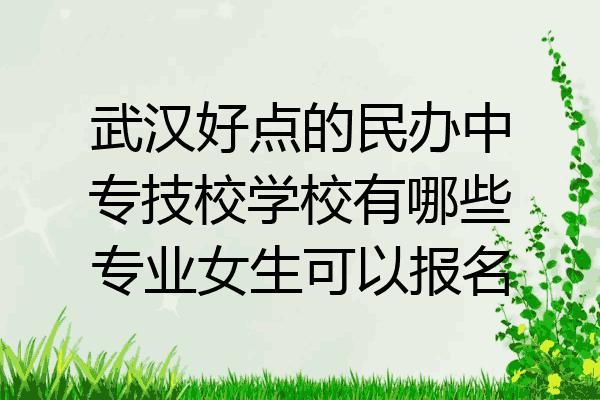 武汉好点的民办中专技校学校有哪些专业女生可以报名