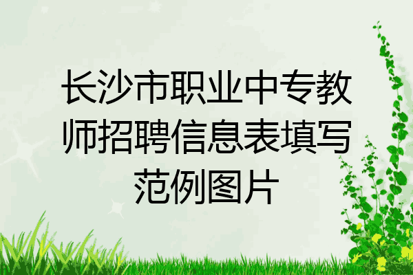 长沙市职业中专教师招聘信息表填写范例图片
