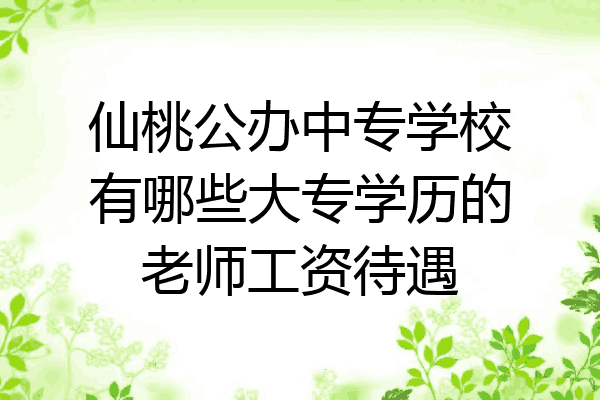 仙桃公办中专学校有哪些大专学历的老师工资待遇