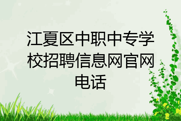 江夏区中职中专学校招聘信息网官网电话