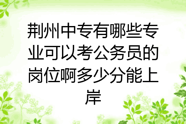 荆州中专有哪些专业可以考公务员的岗位啊多少分能上岸