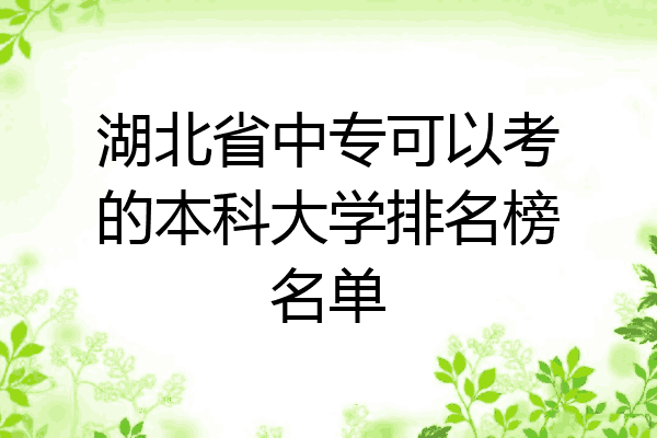 湖北省中专可以考的本科大学排名榜名单