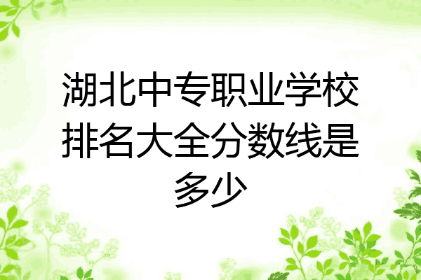 湖北中专职业学校排名大全分数线是多少