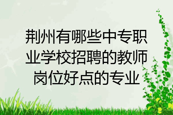 荆州有哪些中专职业学校招聘的教师岗位好点的专业