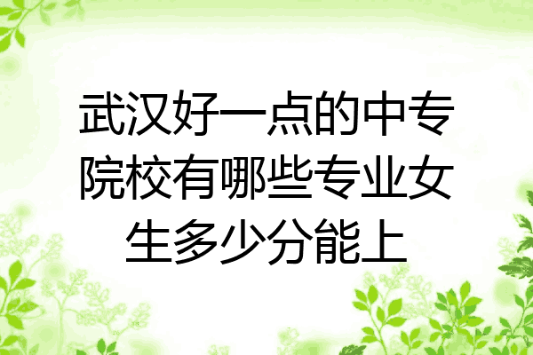 武汉好一点的中专院校有哪些专业女生多少分能上