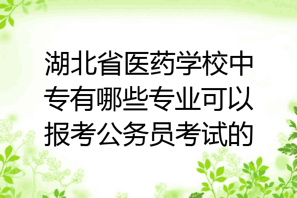 湖北省医药学校中专有哪些专业可以报考公务员考试的