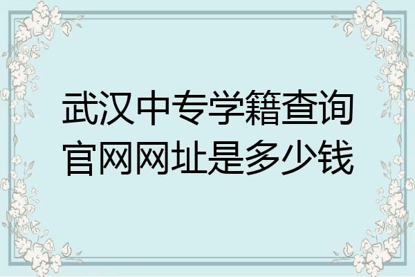 武汉中专学籍查询官网网址是多少钱