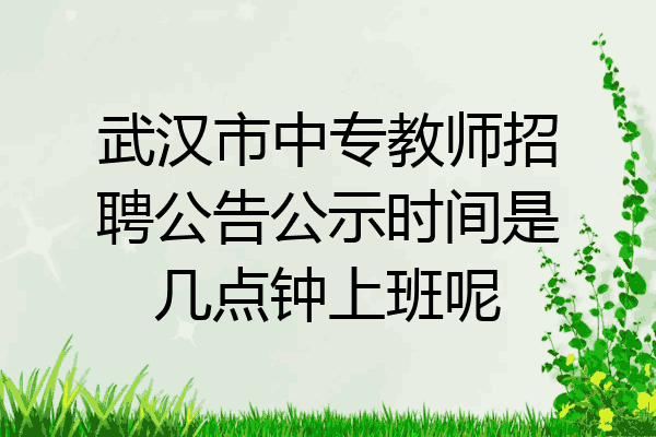 武汉市中专教师招聘公告公示时间是几点钟上班呢