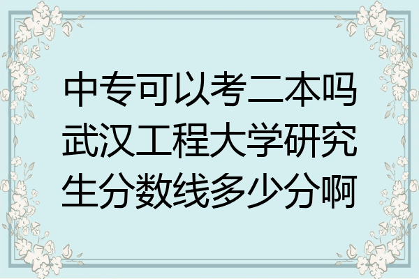 中专可以考二本吗武汉工程大学研究生分数线多少分啊
