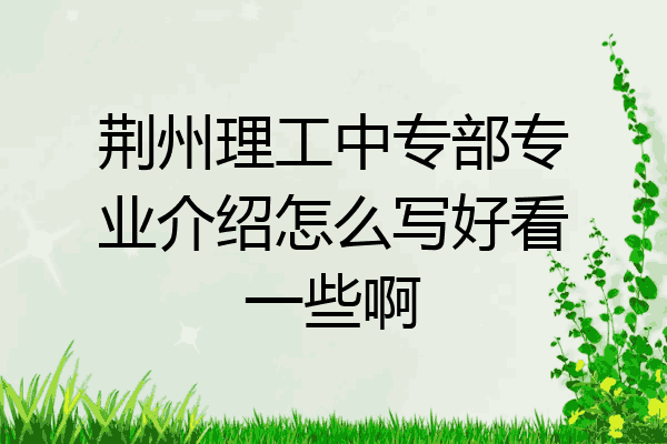 荆州理工中专部专业介绍怎么写好看一些啊