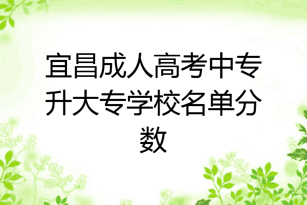 宜昌成人高考中专升大专学校名单分数