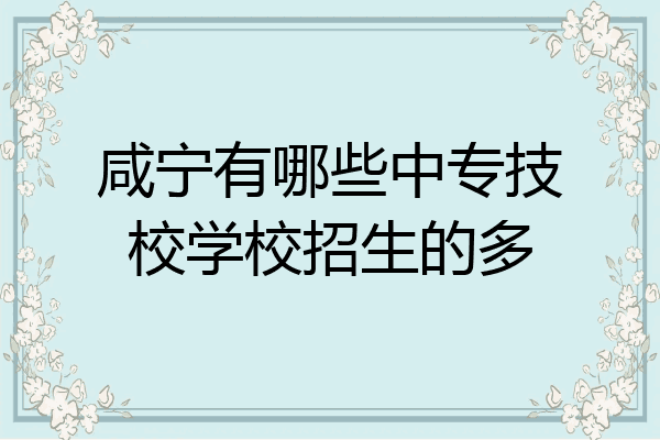 咸宁有哪些中专技校学校招生的多