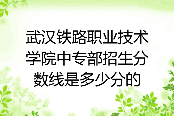 武汉铁路职业技术学院中专部招生分数线是多少分的