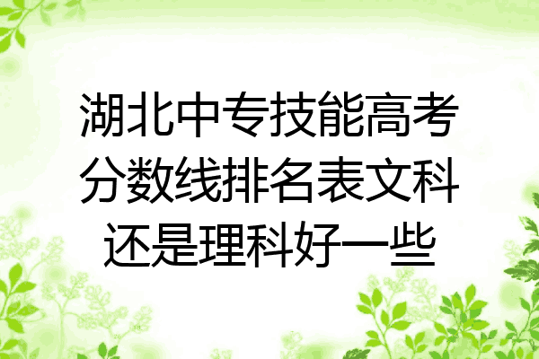湖北中专技能高考分数线排名表文科还是理科好一些