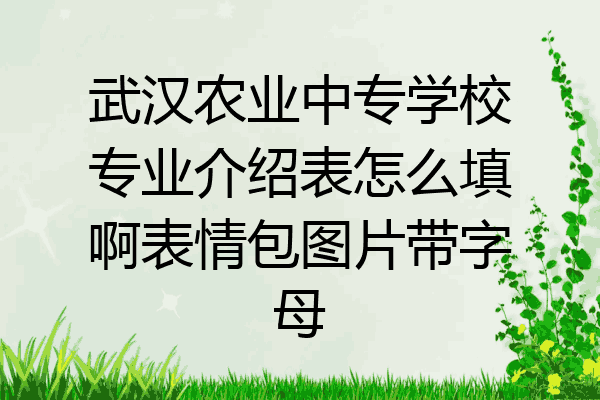 武汉农业中专学校专业介绍表怎么填啊表情包图片带字母