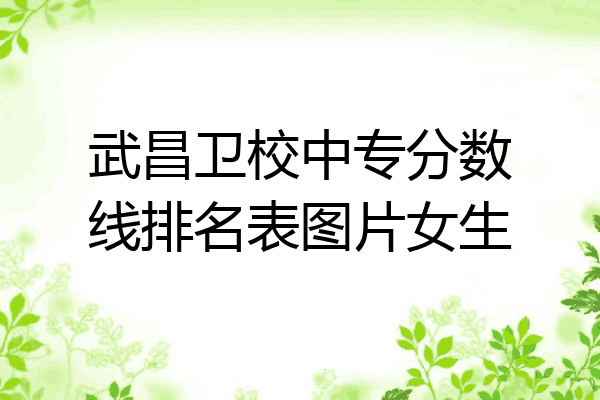武昌卫校中专分数线排名表图片女生