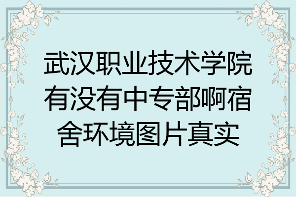 武汉职业技术学院有没有中专部啊宿舍环境图片真实