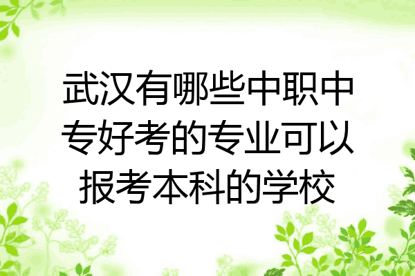 武汉有哪些中职中专好考的专业可以报考本科的学校